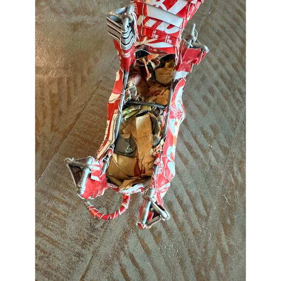 South African Handcrafted Wire & Soda Can Metal Hippo Hippopotamus Sculpture 5x2 - Picture 5 of 5